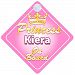 Crown Princess Kiera On Board Personalised Baby / Child Girls Car Sign