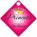 Princess Liana On Board Personalised Girl Car Sign Baby / Child Gift 001