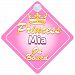 Crown Princess Mia On Board Personalised Baby / Child Girls Car Sign