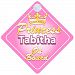 Crown Princess Tabitha On Board Personalised Baby / Child Girls Car Sign