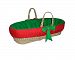 Baby Doll Bedding Holiday Solid Reversible Moses Basket, Red/Green