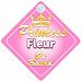 Crown Princess Fleur On Board Personalised Baby / Child Girls Car Sign