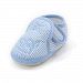 Msmushroom Stripe Cotton Baby Crib Shoes Blue, 2M