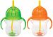 Munchkin Click Lock 7 Ounce Weighted Flexi-Straw Cup, 2 Pack, Green/Orange