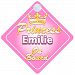 Crown Princess Emilie On Board Personalised Baby / Child Girls Car Sign