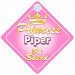 Crown Princess Piper On Board Personalised Baby / Child Girls Car Sign