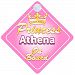 Crown Princess Athena On Board Personalised Baby / Child Girls Car Sign