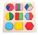 HSE Early Childhood Cognitive Geometric Shape Classification Board Panels Clutch Plate Wooden Puzzles Three-Dimensional Jigsaw Puzzle Enlightenment Over 3 Years Old Baby Preschool Educational Toy Building Blocks With Wooden Underlay with a Set of 9 Pie...