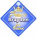 Crown Prince Brayden On Board Personalised Baby / Child Boys Car Sign