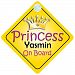Princess Yasmin On Board Girl Car Sign Child/Baby Gift/Present 002