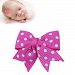 TruStay Clip - Butterfly baby hair bows - Best No Slip Barrette for Fine Hair (C4-Hot Pink Swiss Dots)