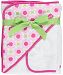 Hudson Baby "Rounded Flowers" Hooded Towel & Washcloth - pink, one size