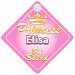 Crown Princess Elisa On Board Personalised Baby / Child Girls Car Sign