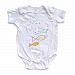 Apericots Cute Short Sleeve Baby Bodysuit With Fish Fishies and Bubbles Print (Newborn, White)