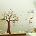 Witkey Forest Animals Owl Birds hanging Monkey Squirrel Colorful Tree Art Wall Stickers Decal for Nursery Home Decor Boys and Girls Children Courtyard Baby Room