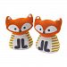 Lolli Living Bookend Friends – Fox (Knit) – Adorable Weighted Animal Shaped Bookends For Baby Nursery, 100% Cotton Exterior, Sturdy Design, Gender Neutral