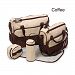 Banner Bonnie Diaper Tote Bag with 2 Bag Insert Organizer Changing Nursing Pad 7 Pieces Set (Coffee)