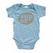 Apericots Cute Super Design Gray Print on Soft Comfy Short Sleeve Baby Bodysuit (6 Months, Light Blue)