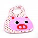 Waterproof Baby Bib Cartoon Pattern Infant Toddler Feeding Care Wrap Random Color(Pink Pig)