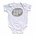 Apericots Cute Super Design Gray Print on Soft Comfy Short Sleeve Baby Bodysuit (18 Months, White)