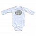 Apericots Cute Super Design Gray Print on Soft Comfy Long Sleeve Baby Bodysuit (12 Months, White)