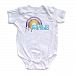 Apericots Fun It’s OK to Pretend Short Sleeve Baby Bodysuit With Cute Colorful Rainbow Design (Newborn, White)