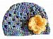 Sweet Lullabiez Handmade Purple Blue Green & Yellow Beanie with Yellow Flower / Hat Size Newborn