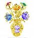 24k Gold Plated 5 Flowers in Vase Free Standing with Mixed Swarovski Element Crystals