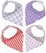 APRIL SPECIAL OFFERS - Set of 4 Bandana Drool Bibs For Babies in Organza Gift Bag - Soft Cotton Front, Absorbent Fleece Backing - Two Adjustable Snaps - Money Back Guarantee- by SunnyDayBabies