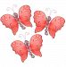 The Butterfly Grove Emily Butterfly Decoration 3D Hanging Mesh Organza Nylon Decor, Coral Red, Mini, 3 x 3