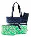Quilted Bloom Damask 3pc Diaper Bag Set Mint by ngill
