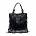 Fashion Story Fringe Vintage Messenger Hobo Cross Body Shoulder Top Handle Bag Summer Tassel Women (black)