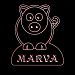 ws1004-0899-r MARVA Pig Night Light Nursery Baby Kids Name Day/ Night Sensor LED Sign