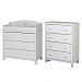 South Shore Furniture Cotton Candy Changing Table with 4-Drawer Chest, White
