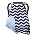 New Year SALE - 13 DESIGNS - CRAZZIE Carseat Canopy Cover, LARGEST (Large, Cool Weather Zigzag Navy/blue) 100% GUARANTEED
