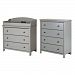 South Shore Furniture Cotton Candy Changing Table with 4-Drawer Chest, Grey