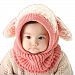 Crazy Genie Unisex-baby Toddler Winter Beanie Warm Hat Hooded Scarf Earflap Knitted Cap Girls Boys (Pink)