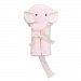 Elegant Baby Bath Time Gift Hooded Towel, Pastel Pink Elephant