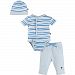 Magnificent Baby Up in the Air Stripe 3 Piece Burrito Set, Blue, 6 Months