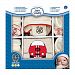 Petit Coulou Hat, Slippers, Mitts and Blanket Gift Set, Beige/Red Car