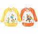 Leyaron Unisex Infant Toddler Baby Waterproof Sleeved Bib, 6 Months-3 Years, Set of 2, Orange Monkey and Yellow Giraffe