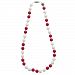 Itzy Ritzy Teething Happens Silicone Jewelry Necklace Bead, Game Day Red