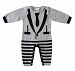 Cigogne BeBe Babies' The First Tuxedo Romper, 100% Cotton 3-6 Months Grey/Black by Cigogne BeBe