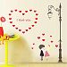 Romantic Love Red Removable Wall Decal Home Sticker House Decoration WallPaper Living Dinning Room Bedroom Kitchen Art Picture DIY Murals Girls Boys kids Nursery Baby Playroom Decor