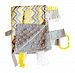Yellow Chevron Lovey, For entertainment, comfort and sensory Play, Ribbons Sewn Shut Into Tabs by Baby Jack & Co