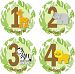 Rocket Bug Monthly Growth Stickers, Safari Animals Baby by Rocket Bug
