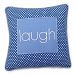One Grace Place Simplicity Blue Decorative Pillow Laugh, Blue, Light Blue, White by One Grace Place