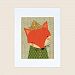 Petit Collage Unframed Print on Wood, Shy Fox, Small by Petit Collage