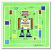 The Kids Room by Stupell Robot on Green Background Square Wall Plaque by The Kids Room by Stupell