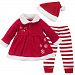 YiZYiF Baby Girls Christmas Santa Claus Dress Leggings Hat Outfit Xmas Costume 12 Months